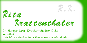 rita krattenthaler business card